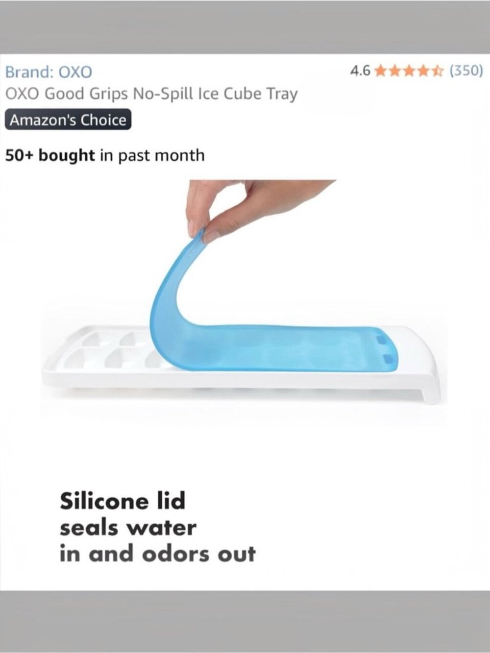 OXO Good Grips Modern No-Spill XL round Ice Cube Tray Silicone Lid Teal 1 pack